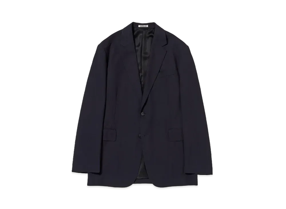 AURALEE Hard Twist Wool Dobby Jacket "Dark Navy"