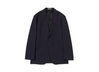 AURALEE Hard Twist Wool Dobby Jacket "Dark Navy"