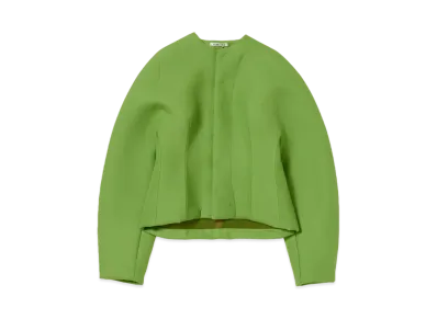 AURALEE Sponge Tropical Wool No Collar Blouson "Green"