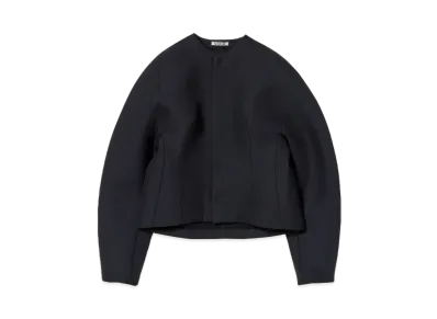 AURALEE Sponge Tropical Wool No Collar Blouson "Dark Navy"