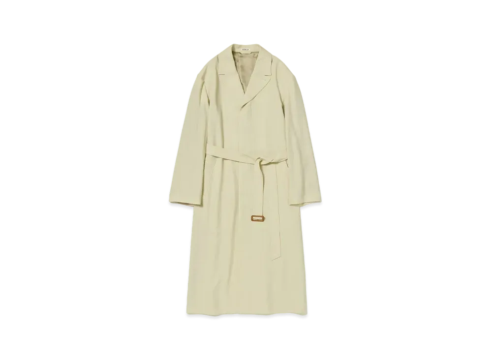 AURALEE Hard Twist Wool Twill Chesterfield Coat "Ivory"
