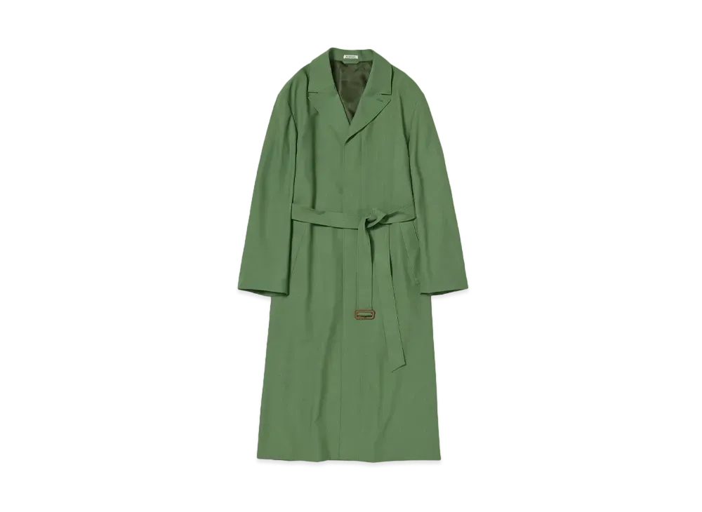 AURALEE Hard Twist Wool Twill Chesterfield Coat "Olive"