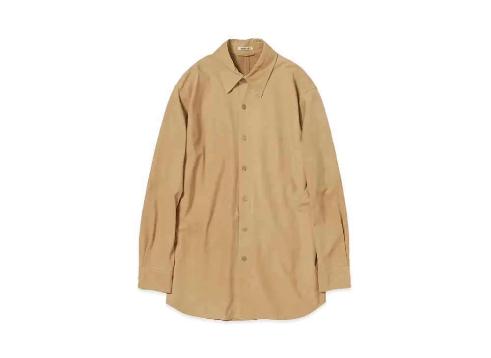オーラリー カーフ ヌバック シャツ "ベージュ"
