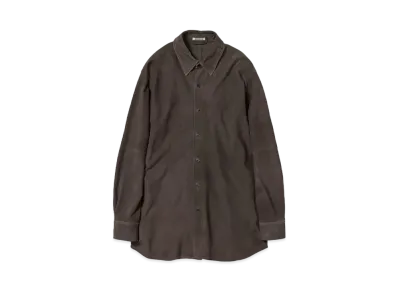 AURALEE Calf Nubuck Shirt "Dark Brown"