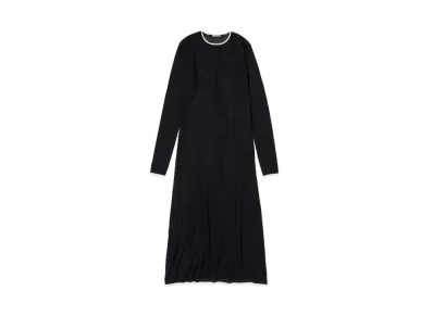 AURALEE Hard Twist High Gauge Wool Silk Knit Dress "Black"