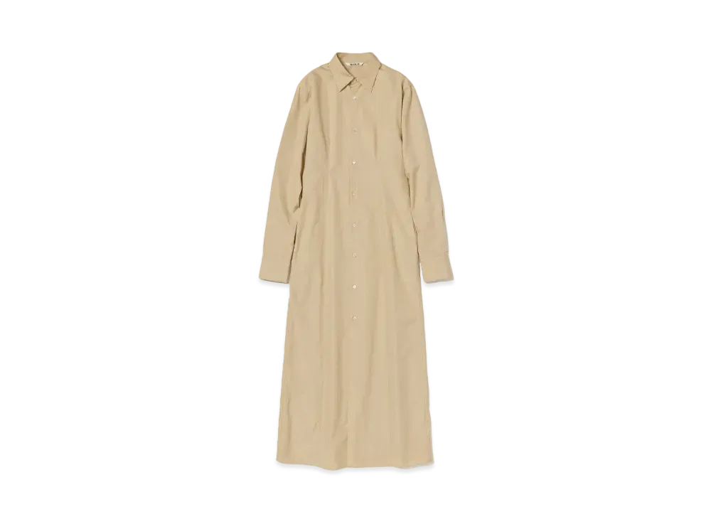 AURALEE High Count Finx Ox Shirt Dress "Beige"