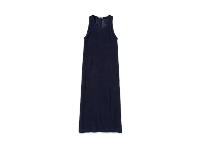 AURALEE Homespun Summer Tweed Mesh Dress "Navy"