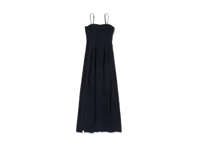 AURALEE Linen Silk Tweed Dress "Dark Navy"