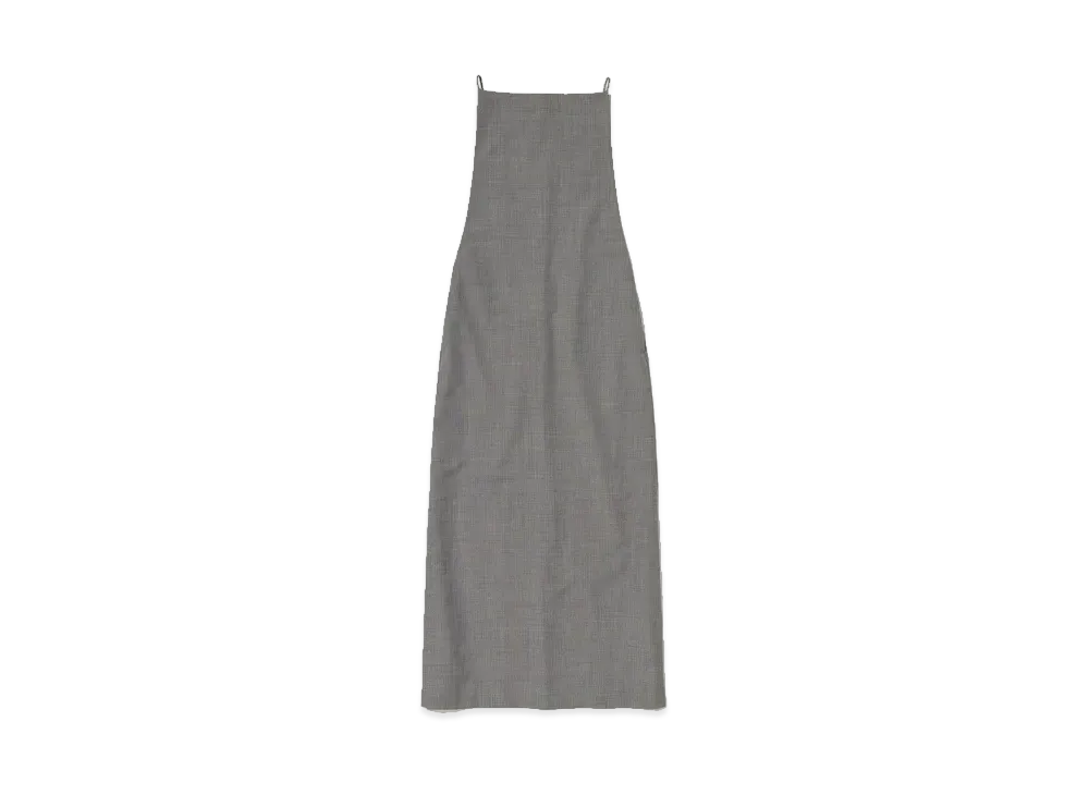 AURALEE Tropical Wool Kid Mohair Dress "Gray Check"