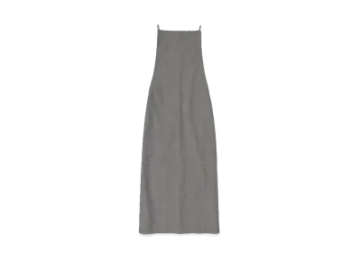 AURALEE Tropical Wool Kid Mohair Dress "Gray Check"