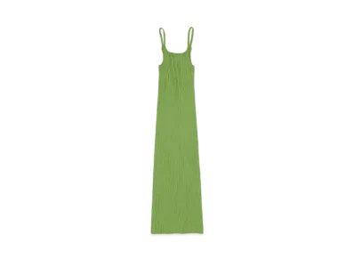 AURALEE Dry Cotton Wide Rib Knit Dress "Sage Green"