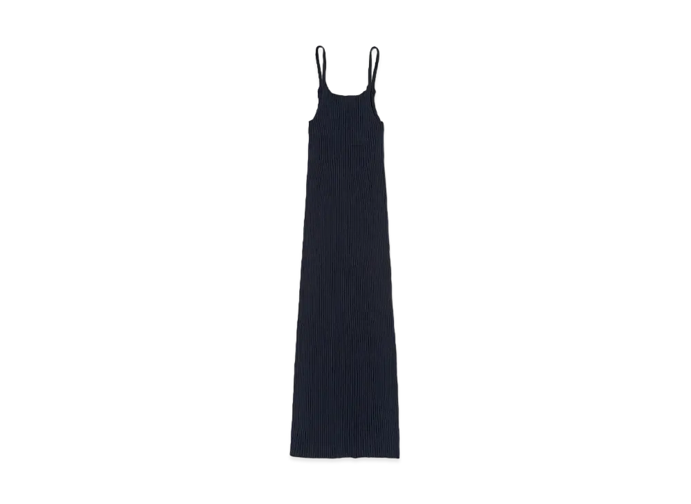 AURALEE Dry Cotton Wide Rib Knit Dress "Dark Navy"