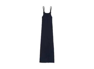 AURALEE Dry Cotton Wide Rib Knit Dress "Dark Navy"