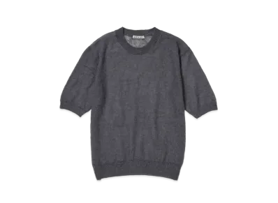AURALEE Kid Mohair Sheer Knit Tee "Dark Gray"