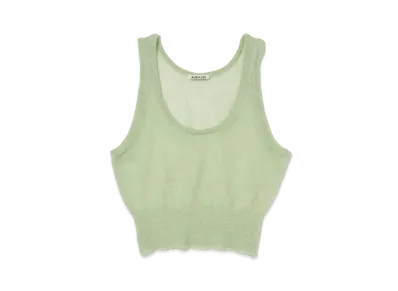 AURALEE Kid Mohair Sheer Knit Tank "Light Green"
