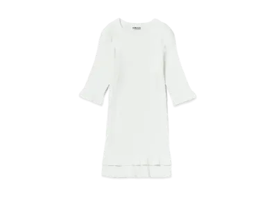 AURALEE GIZA High Gauge Rib Knit Tee "White"