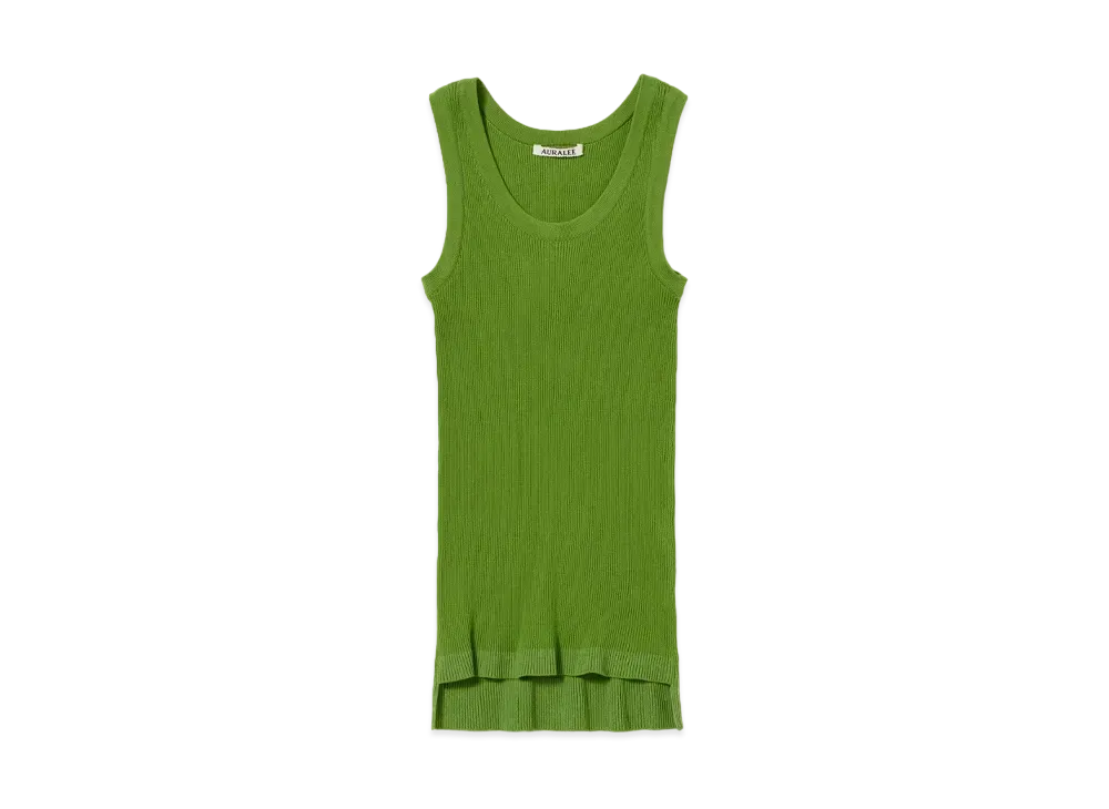 AURALEE GIZA High Gauge Rib Knit Tank "Green"