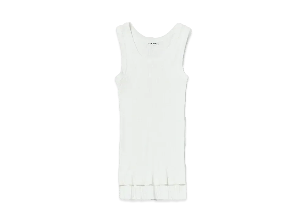 AURALEE GIZA High Gauge Rib Knit Tank "White"