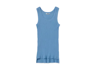 AURALEE GIZA High Gauge Rib Knit Tank "Light Blue"