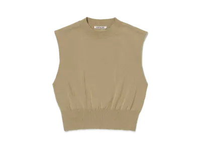AURALEE Super High Gauge Cotton Knit Sleeveless "Beige"