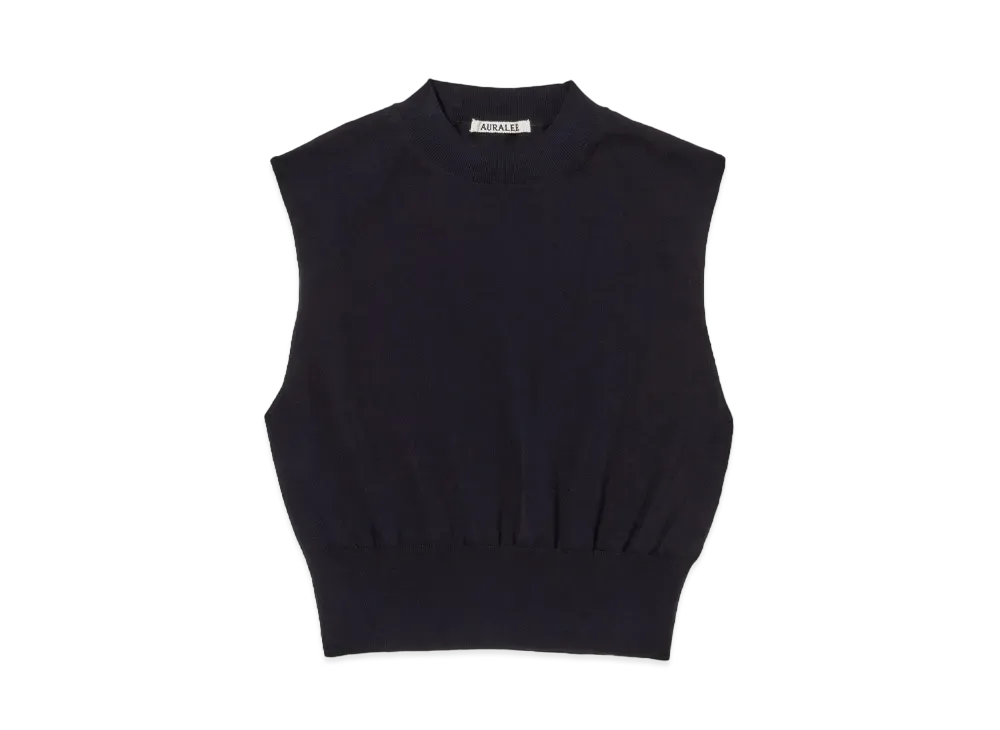 AURALEE Super High Gauge Cotton Knit Sleeveless "Dark Navy"