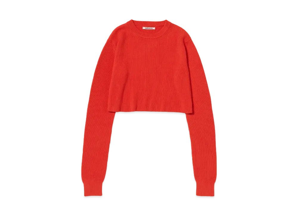 AURALEE Super Hard Twist Rib Knit Short P/O "Red"