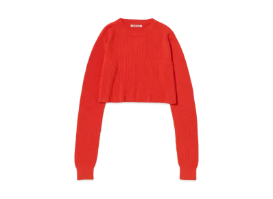 AURALEE Super Hard Twist Rib Knit Short P/O "Red"