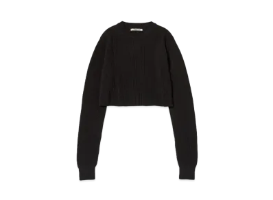 AURALEE Super Hard Twist Rib Knit Short P/O "Black"