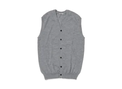 AURALEE Cashmere Hard Twist Knit Long Vest "Top Gray"