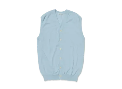 AURALEE Cashmere Hard Twist Knit Long Vest "Light Blue"