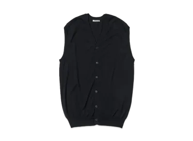 AURALEE Cashmere Hard Twist Knit Long Vest "Black"