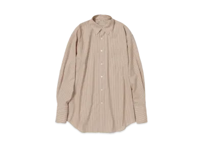 AURALEE Super Fine Wool Stripe Shirt "Light Brown Stripe"