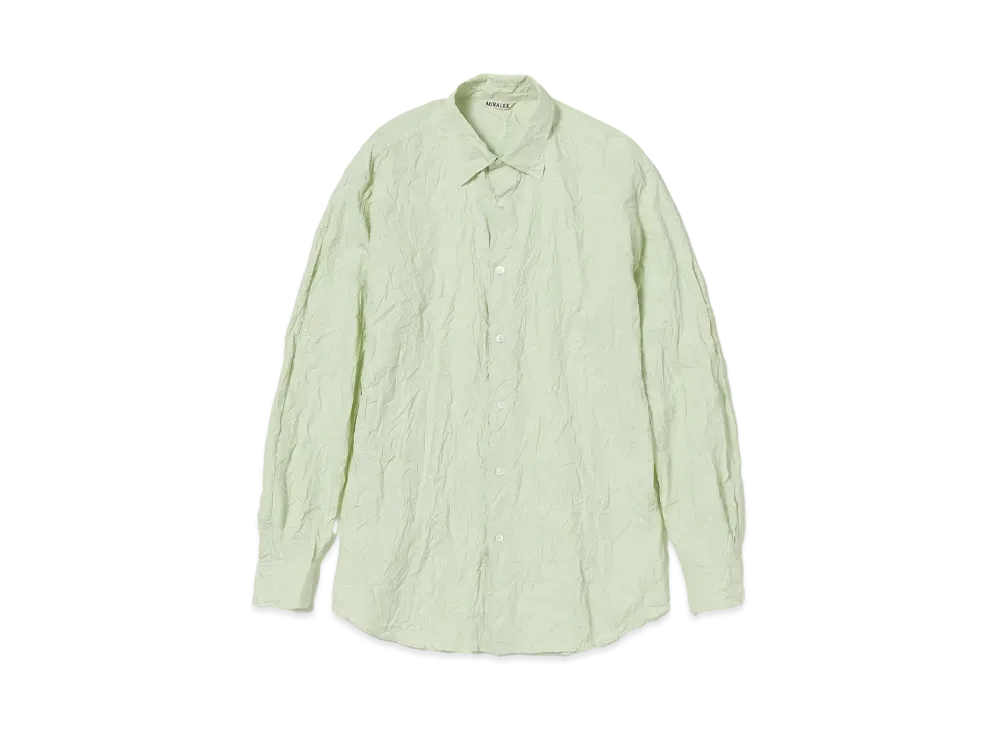 AURALEE Wrinkled Washed Finx Twill Shirt "Light Green"