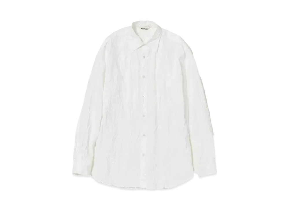 AURALEE Wrinkled Washed Finx Twill Shirt "White"