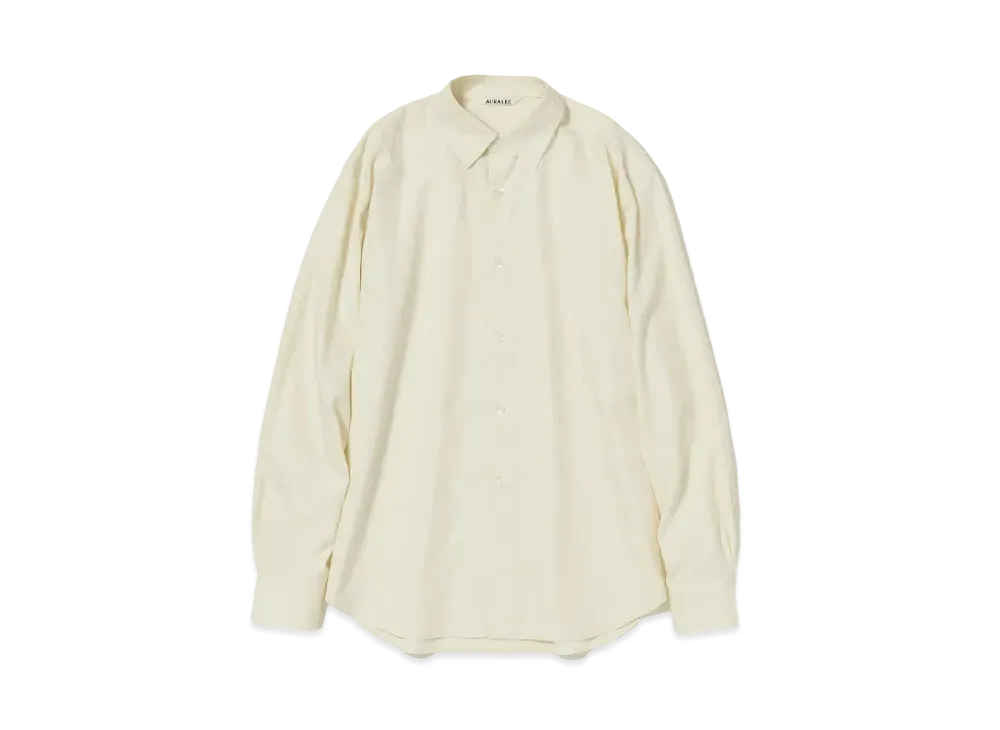 AURALEE Washed Finx Twill Shirt "Light Yellow"
