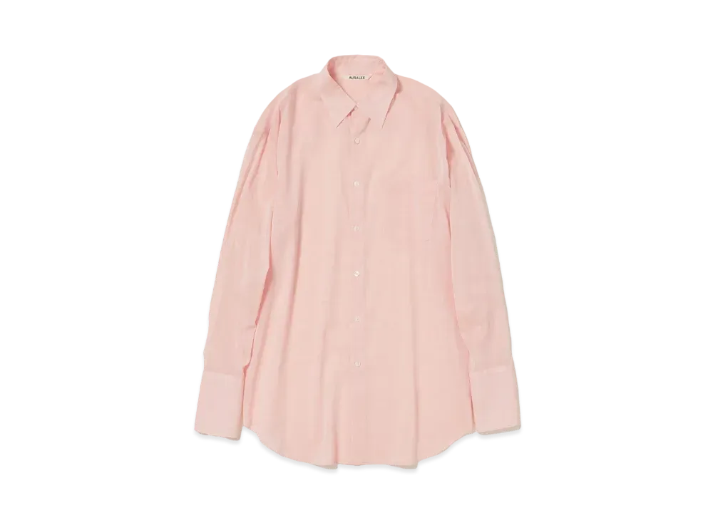 AURALEE Hard Twist Finx Organdy Shirt "Light Pink Chambray"