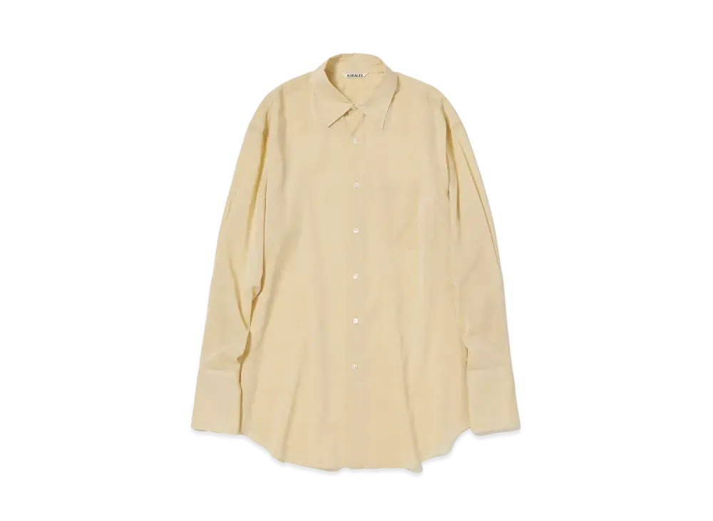 AURALEE Hard Twist Finx Organdy Shirt "Light Yellow Chambray"