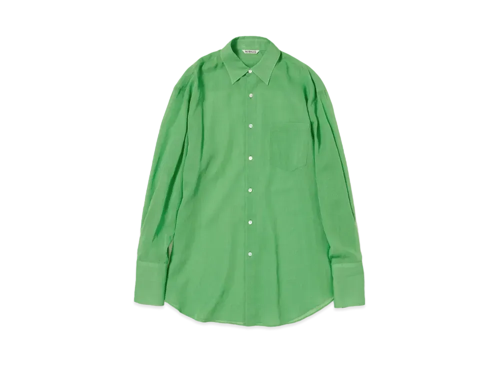 AURALEE Hard Twist Finx Organdy Shirt "Green"