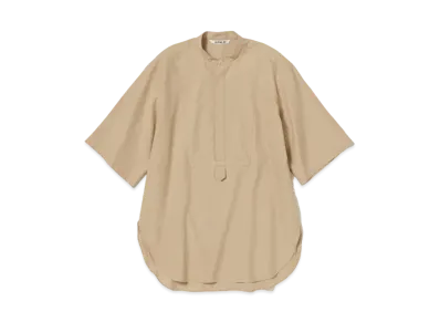 AURALEE Washed Finx Twill Half Sleeved P/O Shirt "Light Brown"