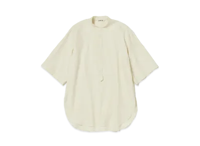 AURALEE Washed Finx Twill Half Sleeved P/O Shirt "Light Yellow"