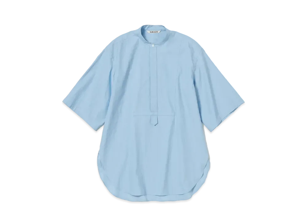 AURALEE Washed Finx Twill Half Sleeved P/O Shirt "Sax Blue"