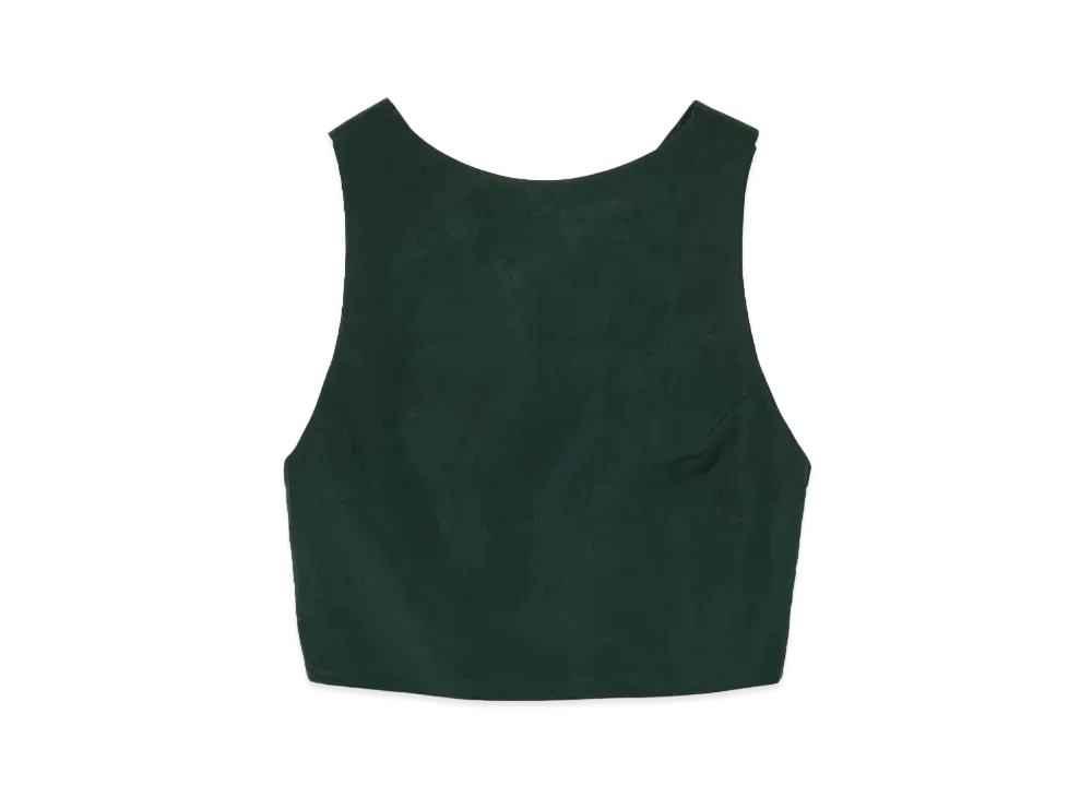AURALEE High Density Finx Linen Weather Tank "Dark Green"
