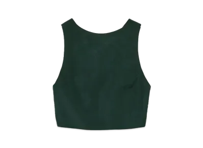 AURALEE High Density Finx Linen Weather Tank "Dark Green"