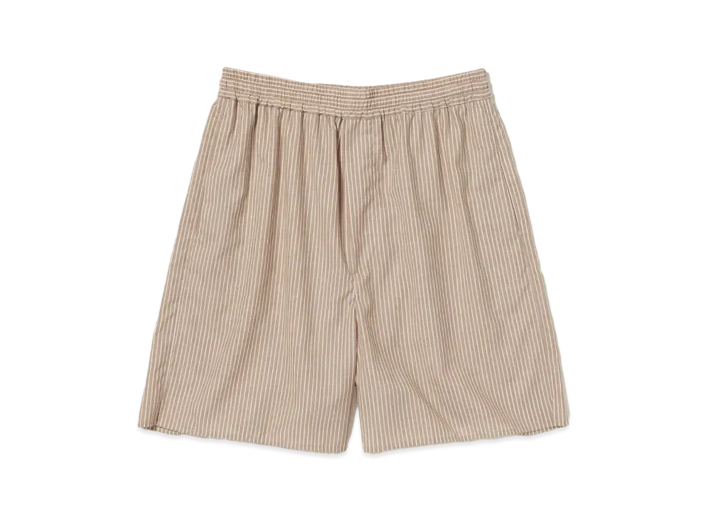 AURALEE Super Fine Wool Stripe Shorts "Light Brown Stripe"