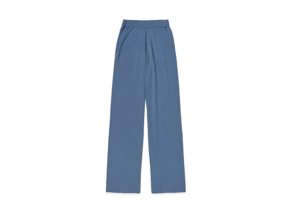 AURALEE Wool Recycle Polyester High Gauge Knit Pants "Blue Gray"