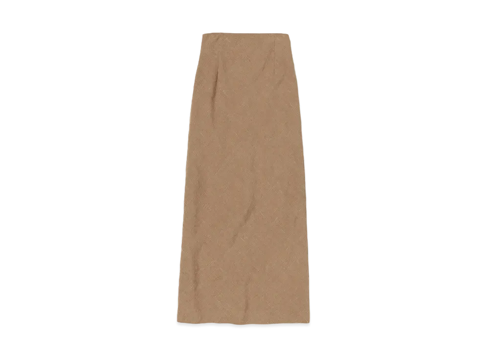 AURALEE Linen Silk Tweed Skirt "Brown"
