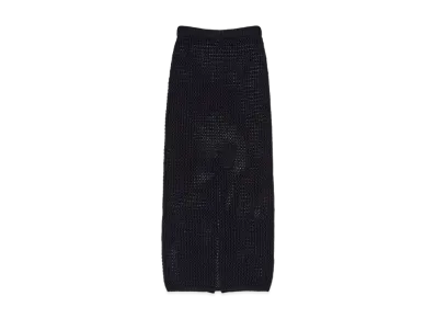 AURALEE Cotton Lily-Yarn Mesh Knit Skirt "Dark Navy"