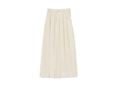 AURALEE Tropical Wool Kid Mohair Pleated Skirt "Ivory"