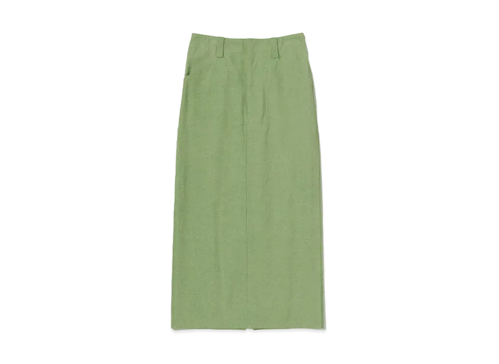 AURALEE Washed Hard Twist Canvas Skirt "Green"
