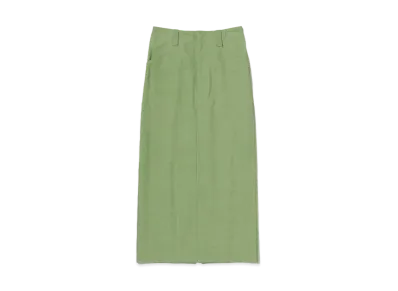 AURALEE Washed Hard Twist Canvas Skirt "Green"